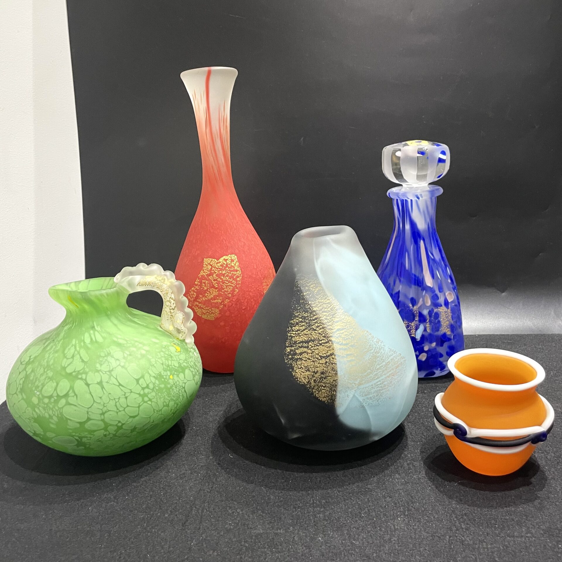 アンティークガラス工芸家　藤田喬平　手吹き瓶　花瓶
