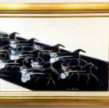 「Andre Brasilier/アンドレ ブラジリエ Hippodrome de Vincennes/ヴァンセンヌ競馬場 油彩画 M20号」