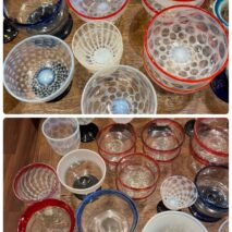 「[宮松 影水]作 巻菱湖書 黄楊 盛上 将棋駒[升田 幸三 名人 箱書」「明代 古染付 青花 葡萄文五寸皿他古染付皿」「初期伊万里他古伊万里蕎麦猪口や器」「大正-昭和期 氷コップ大量」「古瀬戸 馬の目皿や麦藁手、古根来の器など大量」「和洋陶磁器、バカラグラス数点等」